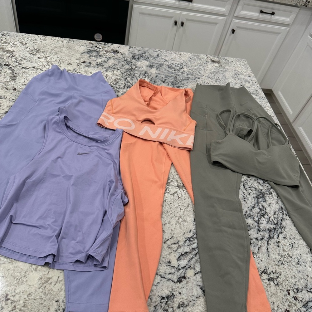 Nike Women's Activewear Set - Purple, Orange, and Green